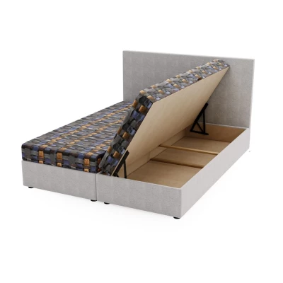 Čalouněná postel 160x200 OTILIE 3 s úložným prostorem - béžová + vzor
