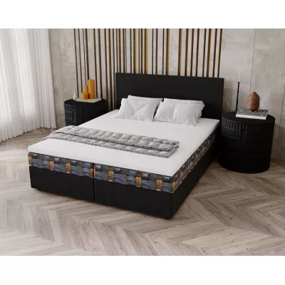 Čalouněná postel 140x200 OTILIE 3 s úložným prostorem - antracit + vzor