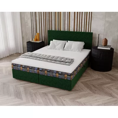 Čalouněná postel 180x200 OTILIE 2 s úložným prostorem - zelená + vzor