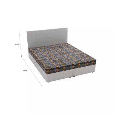 Čalouněná postel 180x200 OTILIE 2 s úložným prostorem - světle hnědá + vzor