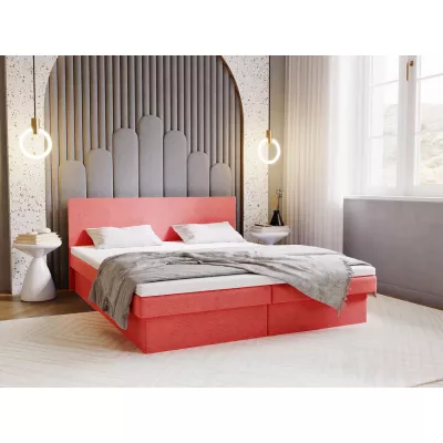 Čalouněná postel 180x200 AVRIL 2 s úložným prostorem - korálová