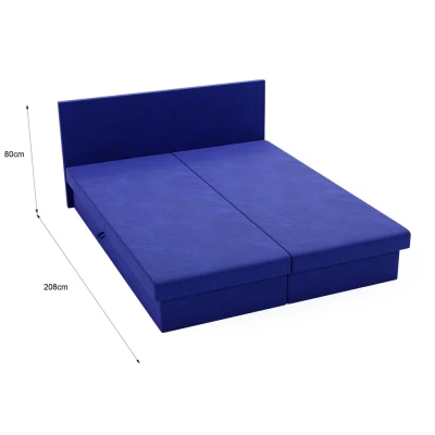 Čalouněná postel 180x200 AVRIL 2 s úložným prostorem - modrá