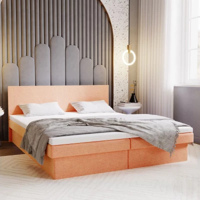 Čalouněná postel 160x200 AVRIL 2 s úložným prostorem - oranžová