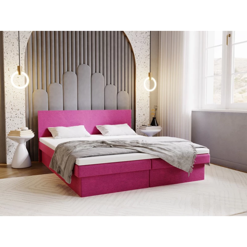 Čalouněná postel 160x200 AVRIL 2 s úložným prostorem - růžová