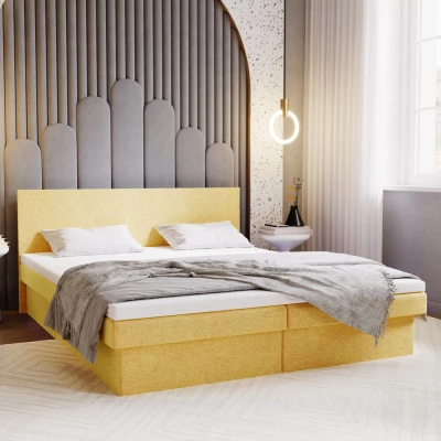 Čalouněná postel 140x200 AVRIL 2 s úložným prostorem - žlutá