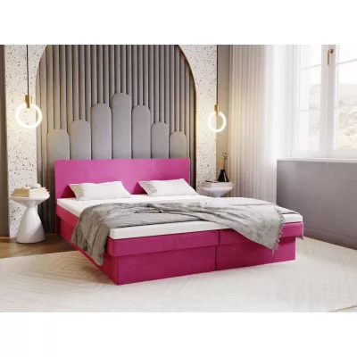 Čalouněná postel 140x200 AVRIL 2 s úložným prostorem - růžová