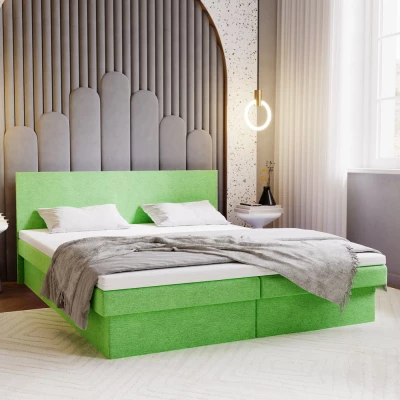 Čalouněná postel 160x200 AVRIL 1 s úložným prostorem - zelená