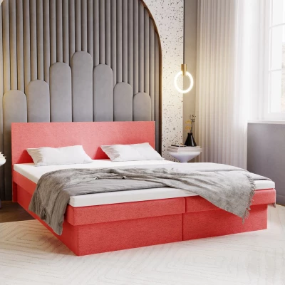Čalouněná postel 160x200 AVRIL 1 s úložným prostorem - korálová