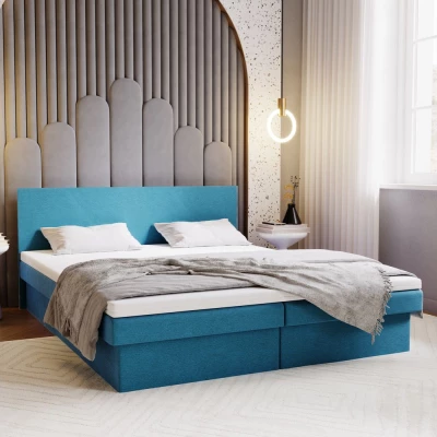 Čalouněná postel 140x200 AVRIL 1 s úložným prostorem - tyrkysová