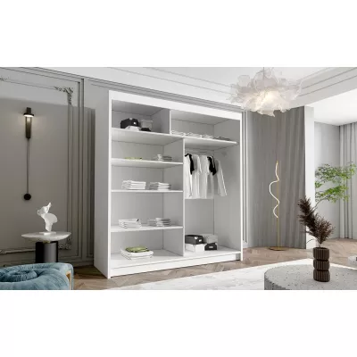 Dvoudveřová skříň se zrcadlem NICA - šířka 180 cm, černá / bílá