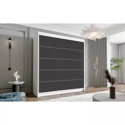 Dvoudveřová šatní skříň NICA - šířka 180 cm, bílá / černá