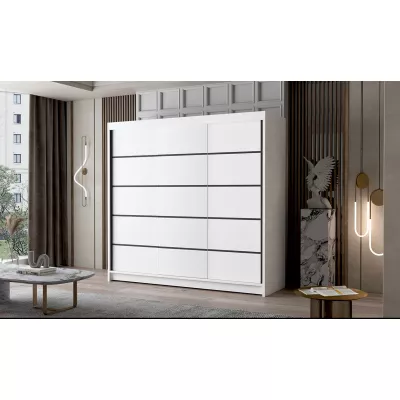 Třídveřová šatní skříň NICA - šířka 200 cm, bílá