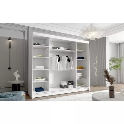 Třídveřová šatní skříň NICA - šířka 250 cm, bílá