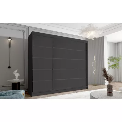 Třídveřová šatní skříň NICA - šířka 250 cm, černá