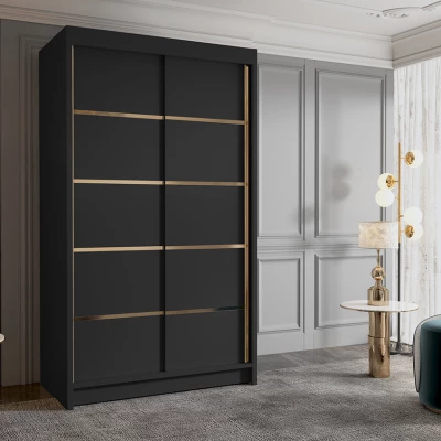 Šatní skříň MILINA - 100 cm, černá