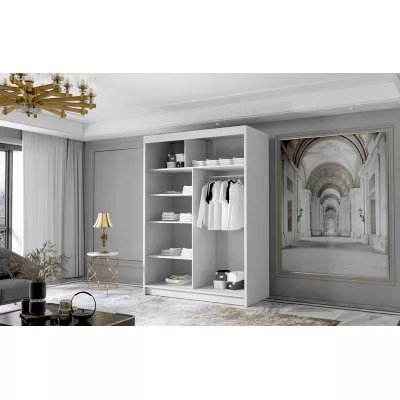 Šatní skříň se zrcadlem MILINA - 120 cm, černá