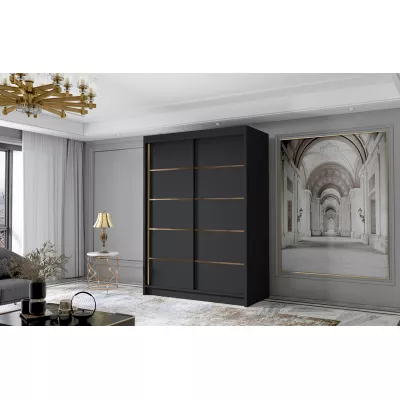 Šatní skříň MILINA - 120 cm, černá