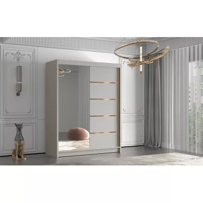 Šatní skříň se zrcadlem MILINA - 150 cm, kašmír