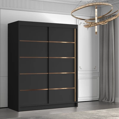 Šatní skříň MILINA - 150 cm, černá