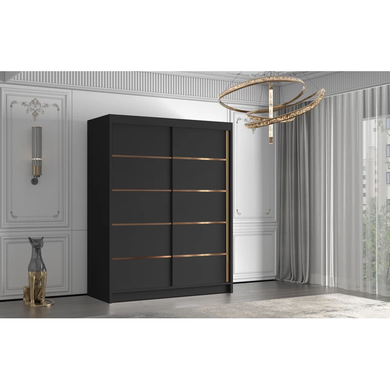 Šatní skříň MILINA - 150 cm, černá