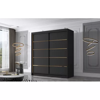 Šatní skříň MILINA - 180 cm, černá