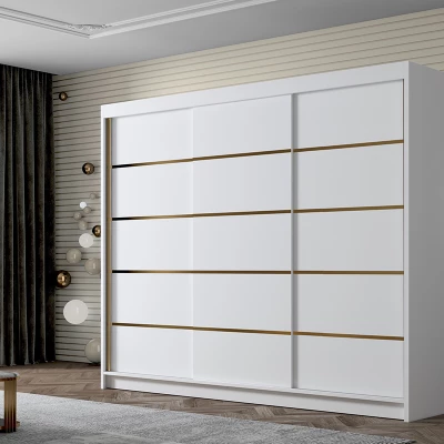 Šatní skříň MILINA - 250 cm, bílá