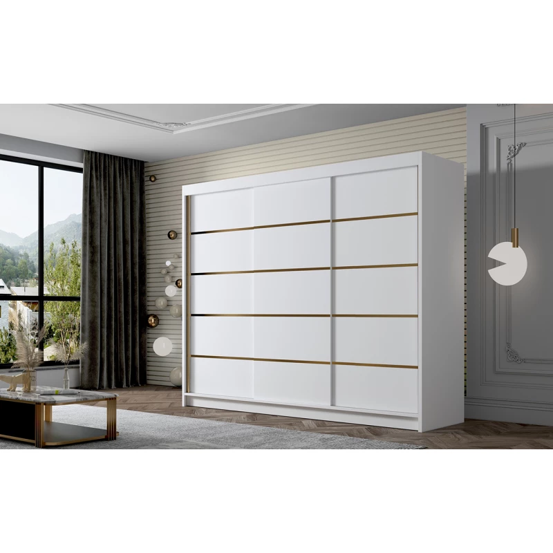 Šatní skříň MILINA - 250 cm, bílá