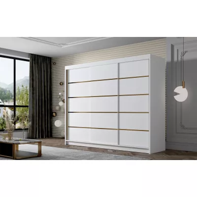 Šatní skříň MILINA - 250 cm, bílá