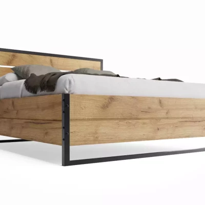 Manželská postel 180x200 BEATRICE s matrací - dub