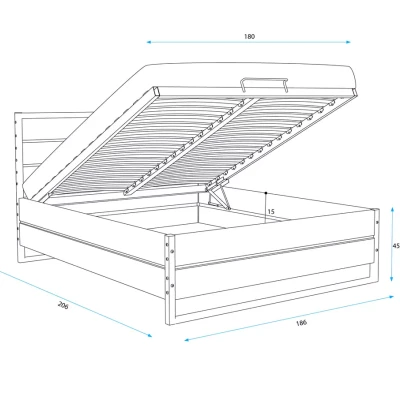 Manželská postel 180x200 BEATRICE - dub