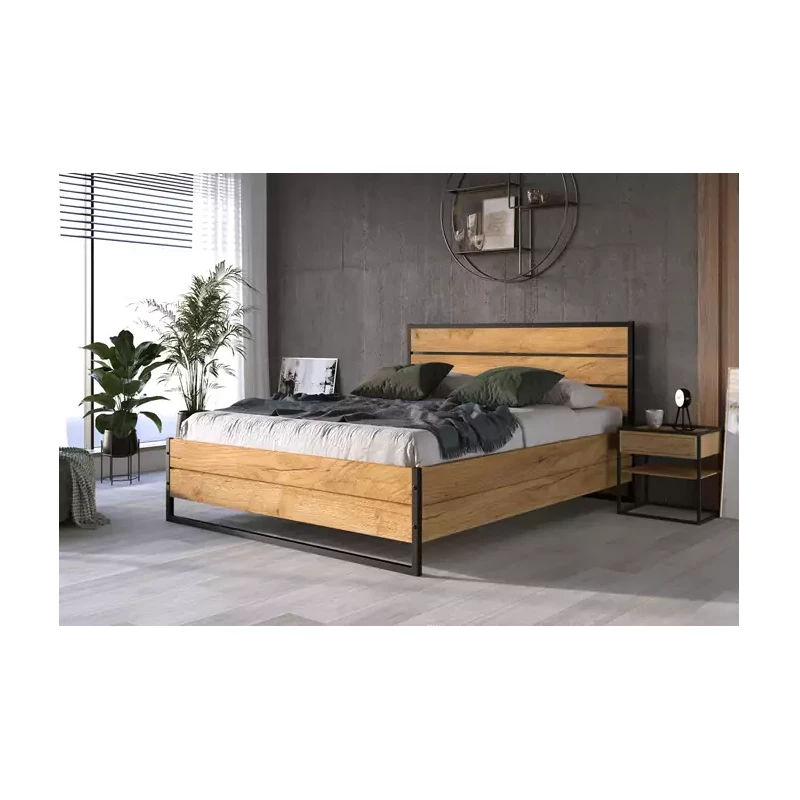 Manželská postel 160x200 BEATRICE - dub