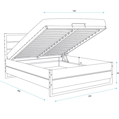 Manželská postel 160x200 BEATRICE - dub