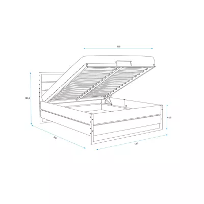Manželská postel 160x200 BEATRICE - dub