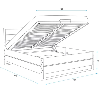 Jednolůžková postel 120X200 BEATRICE s matrací - dub