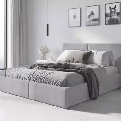 Manželská postel 140x200 JOSKA s matrací - popelavá