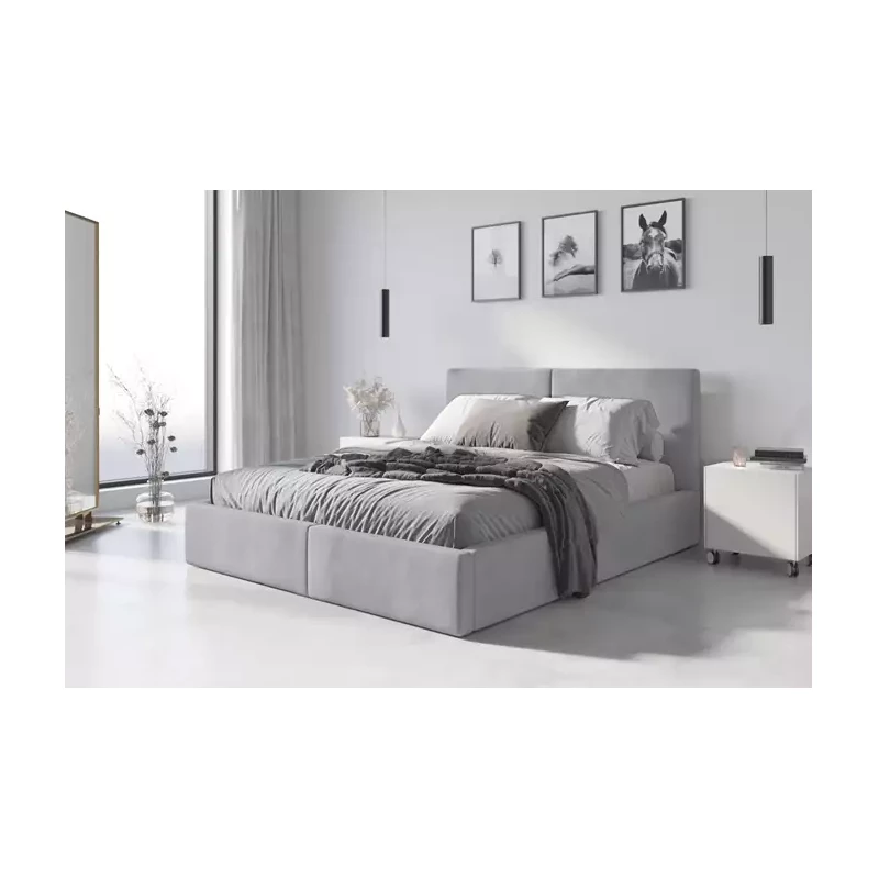 Manželská postel 140x200 JOSKA s matrací - popelavá