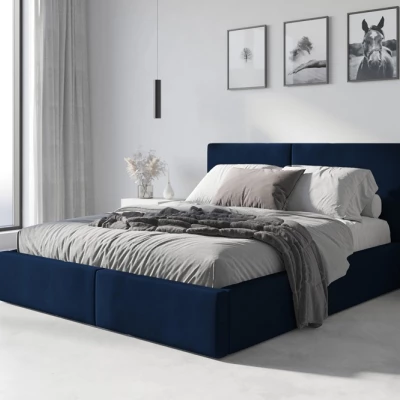 Manželská postel 140x200 JOSKA s matrací - modrá