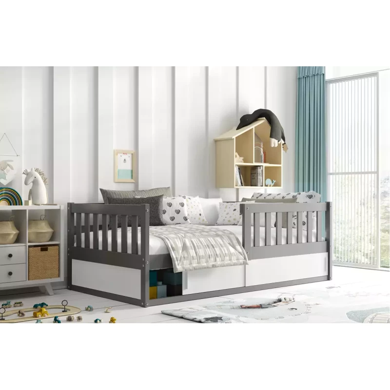 Dětská postel 80x160 AGAPI s dvířky - grafit