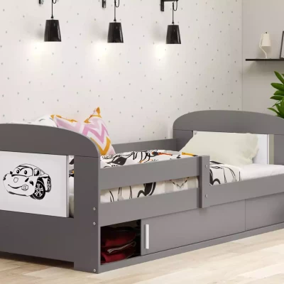 Dětská postel 80x160 REINE s dvířky - grafit