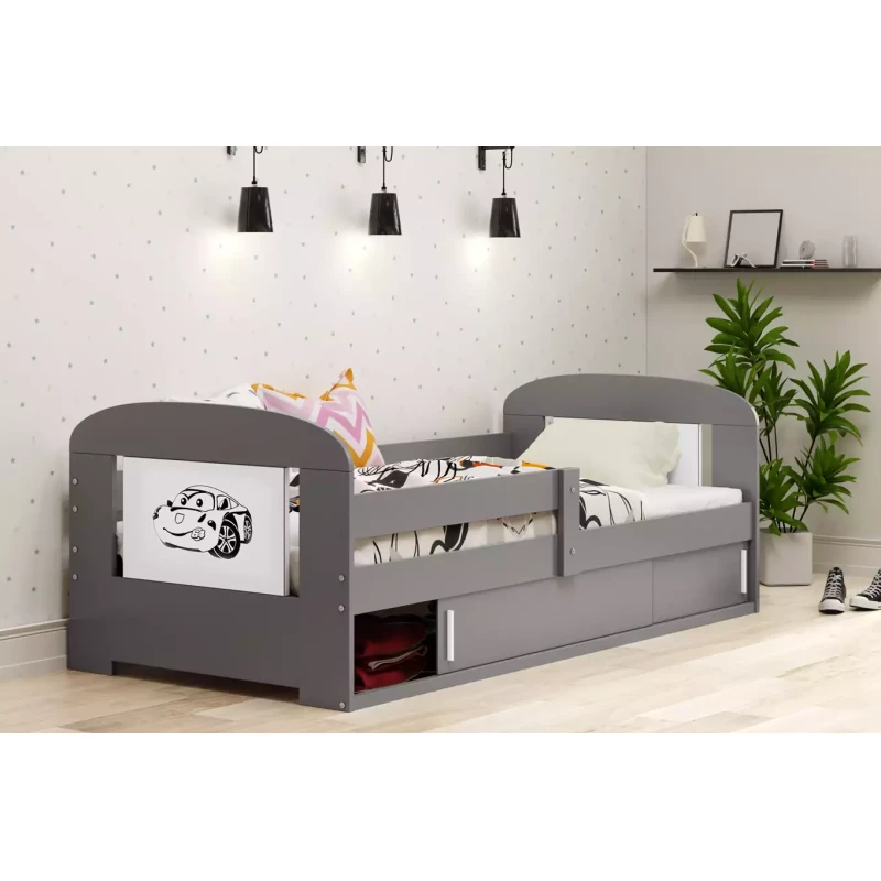 Dětská postel 80x160 REINE s dvířky - grafit
