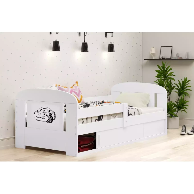 Dětská postel 80x160 REINE s dvířky - bílá