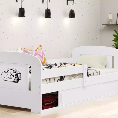 Dětská postel 80x160 REINE s matrací a dvířky - bílá
