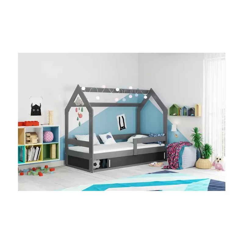 Dětská postel 80x160 BASILE s dvířky - grafit
