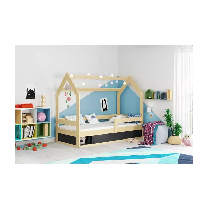 Dětská postel 80x160 BASILE s dvířky - borovice