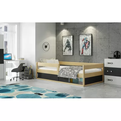 Dětská postel 80x160 ZIXI s matrací a dvířky - borovice