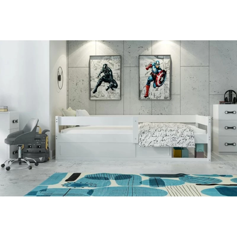 Dětská postel 80x160 ZIXI s dvířky - bílá