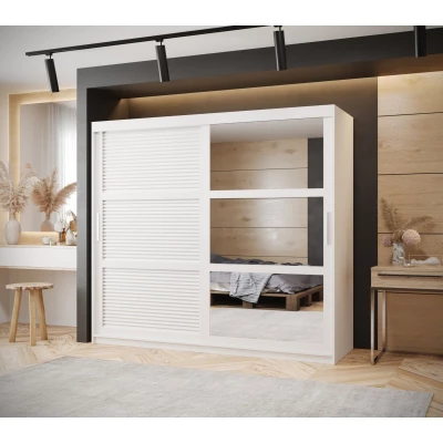 Šatní skříň MATILDA 2 - 200 cm, bílá / stříbrná