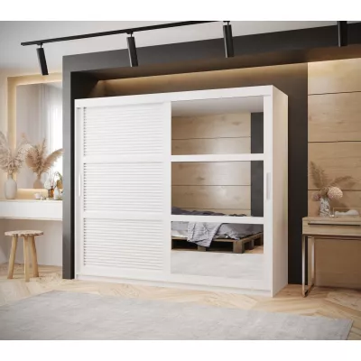 Šatní skříň MATILDA 2 - 200 cm, bílá / stříbrná