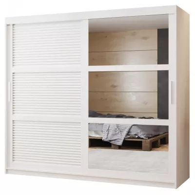 Šatní skříň MATILDA 2 - 200 cm, bílá / stříbrná