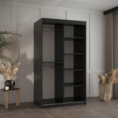 Šatní skříň MATILDA 2 - 100 cm, bílá / stříbrná